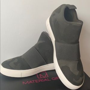 Material Girl Sock Wedge Sneaker - Camo